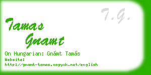 tamas gnamt business card